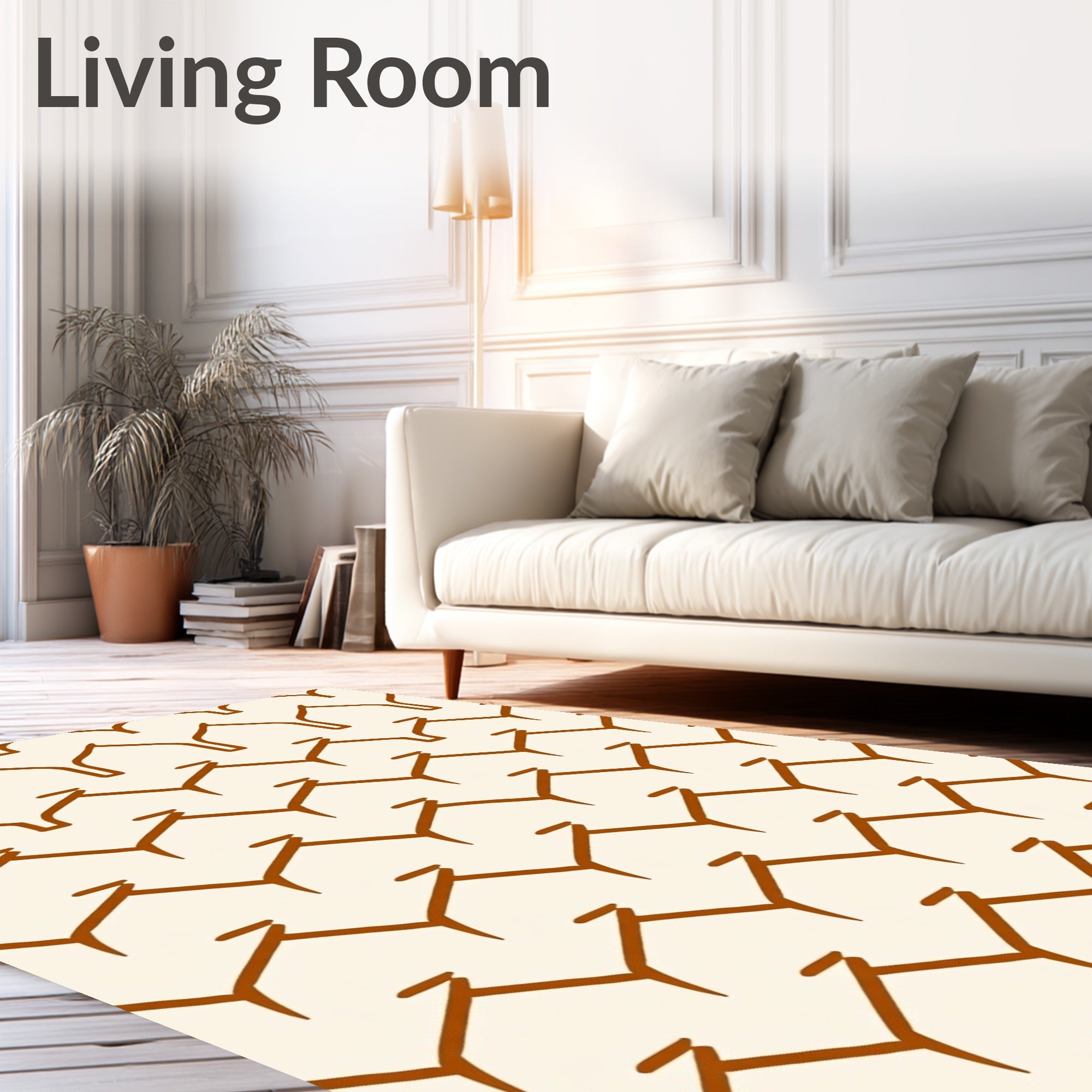 Rustic Brown Zigzag Patterned Rug