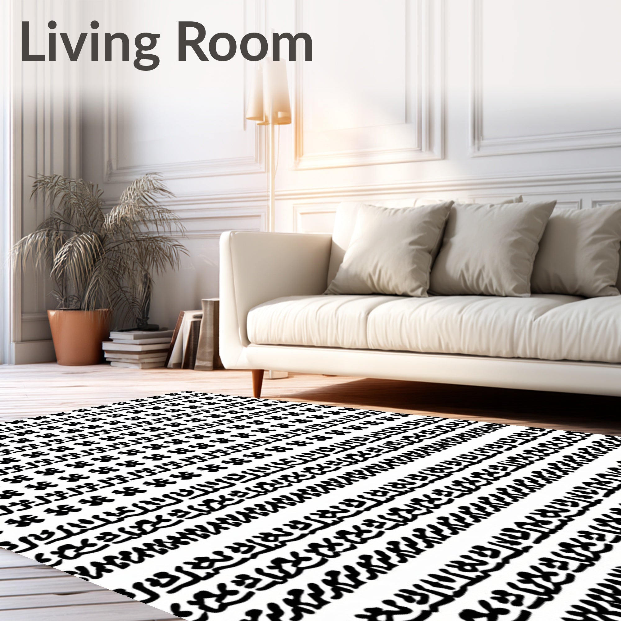 Abstract Script Pattern Rug