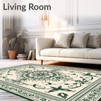 Classic Floral Scrollwork Medallion Design Rug