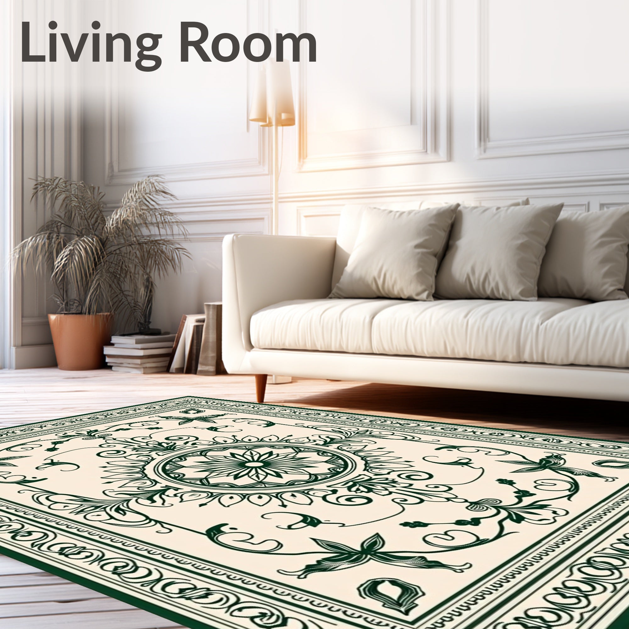 Classic Floral Scrollwork Medallion Design Rug