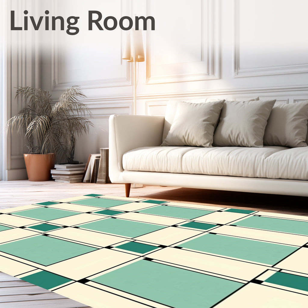 Modern Geometric Tiled Pattern Rug