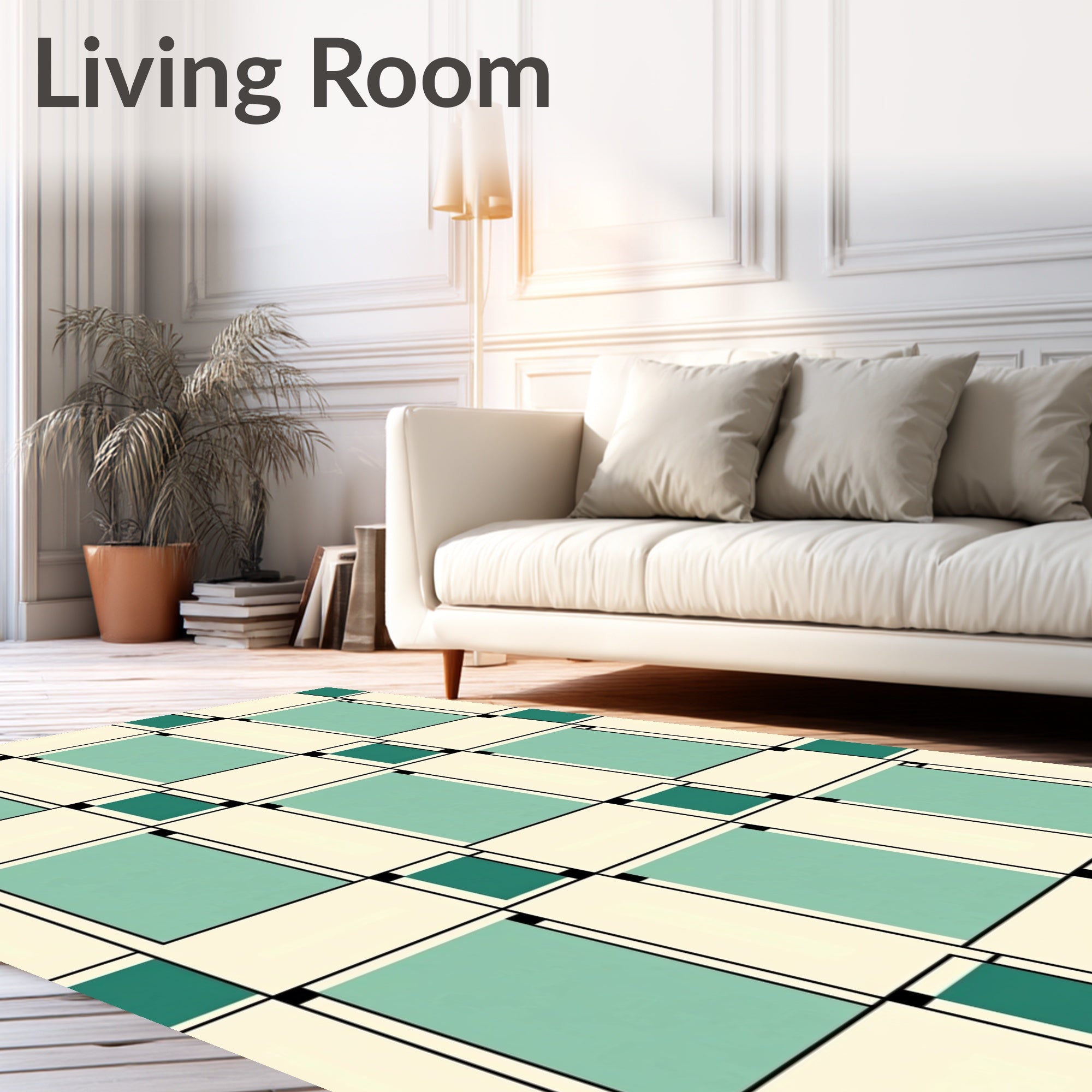 Modern Geometric Tiled Pattern Rug
