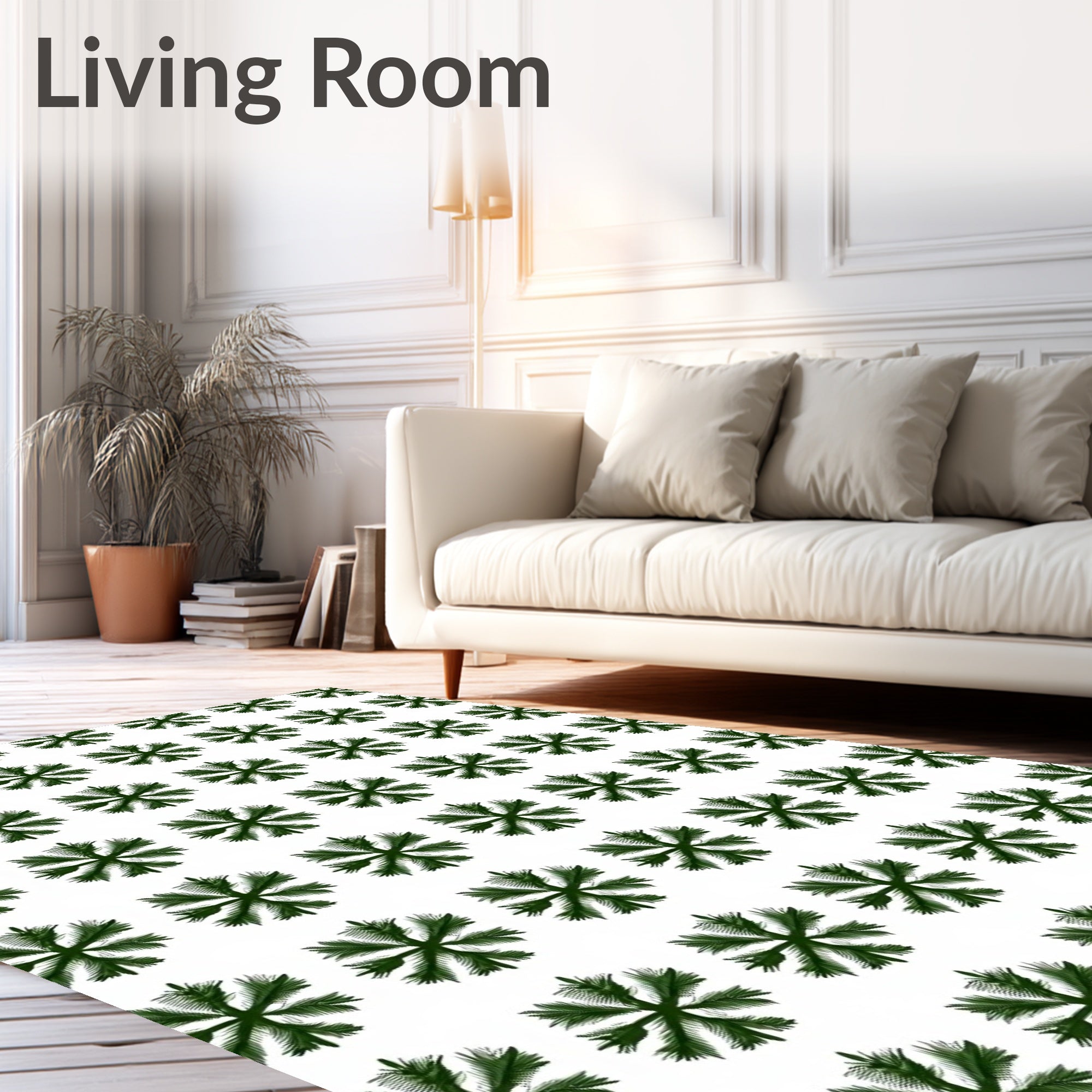 Deep Green Starburst Repeat Rug