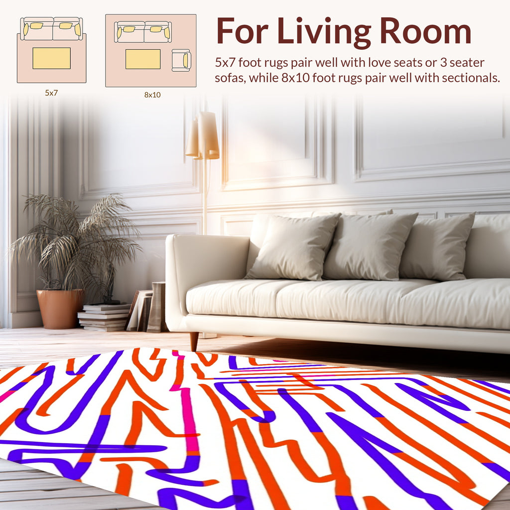 Vivid Abstract Zigzag Lines Rug