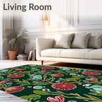 Art Nouveau Floral And Shell Pattern Rug