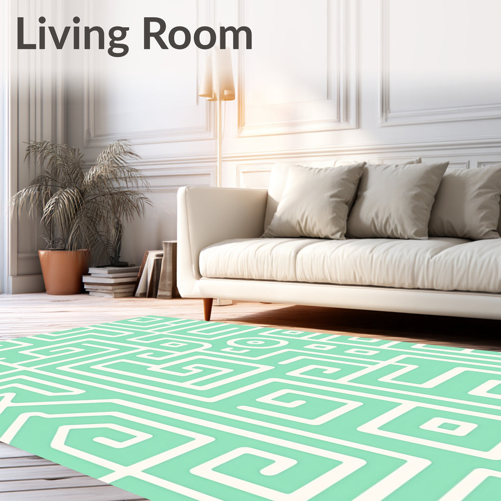Abstract Geometric Maze Pattern Rug
