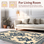 Ornate Damask Floral Motif Pattern Rug