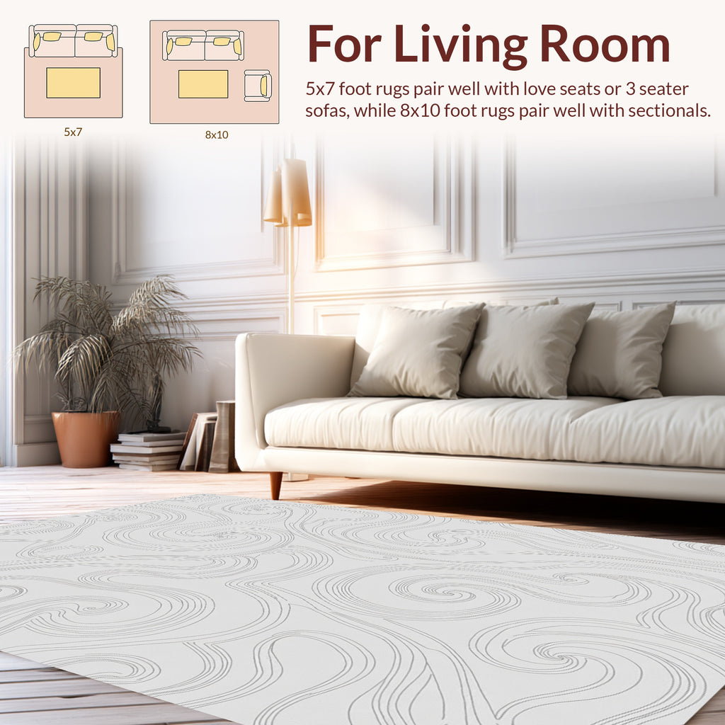 Swirl Lines Abstract Graphic Design Rug