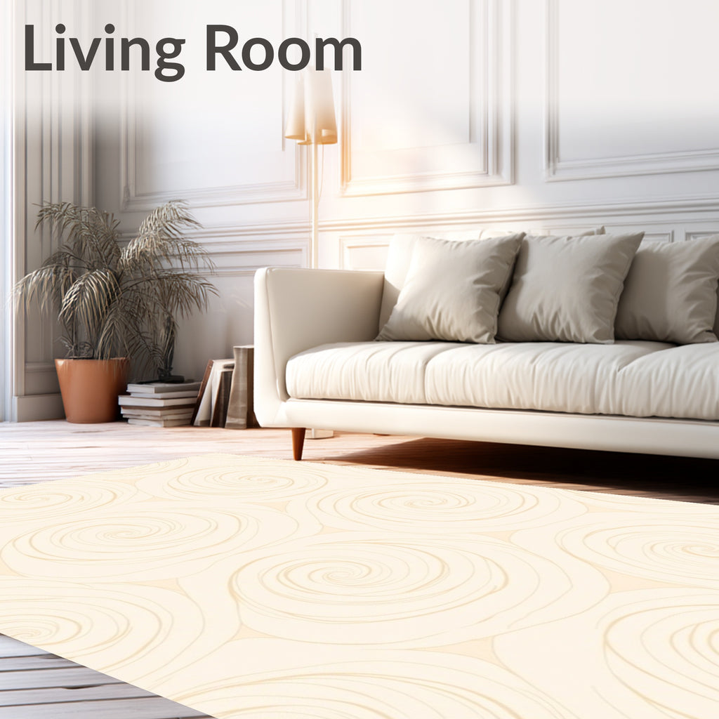Cream Swirl Pattern Rug