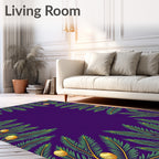 Festive Green Leaf 3D Spheres Rug