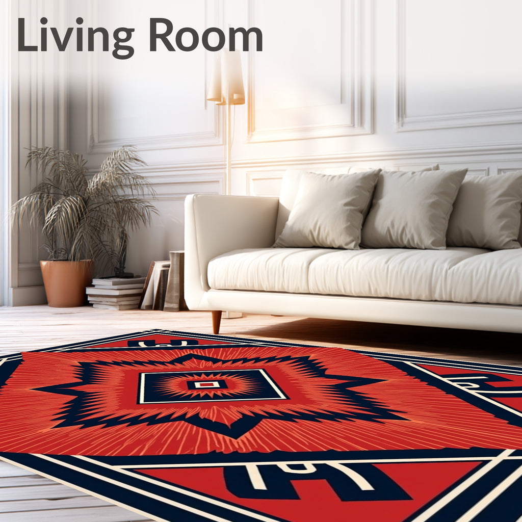 Bold Geometric Sunburst Design Rug