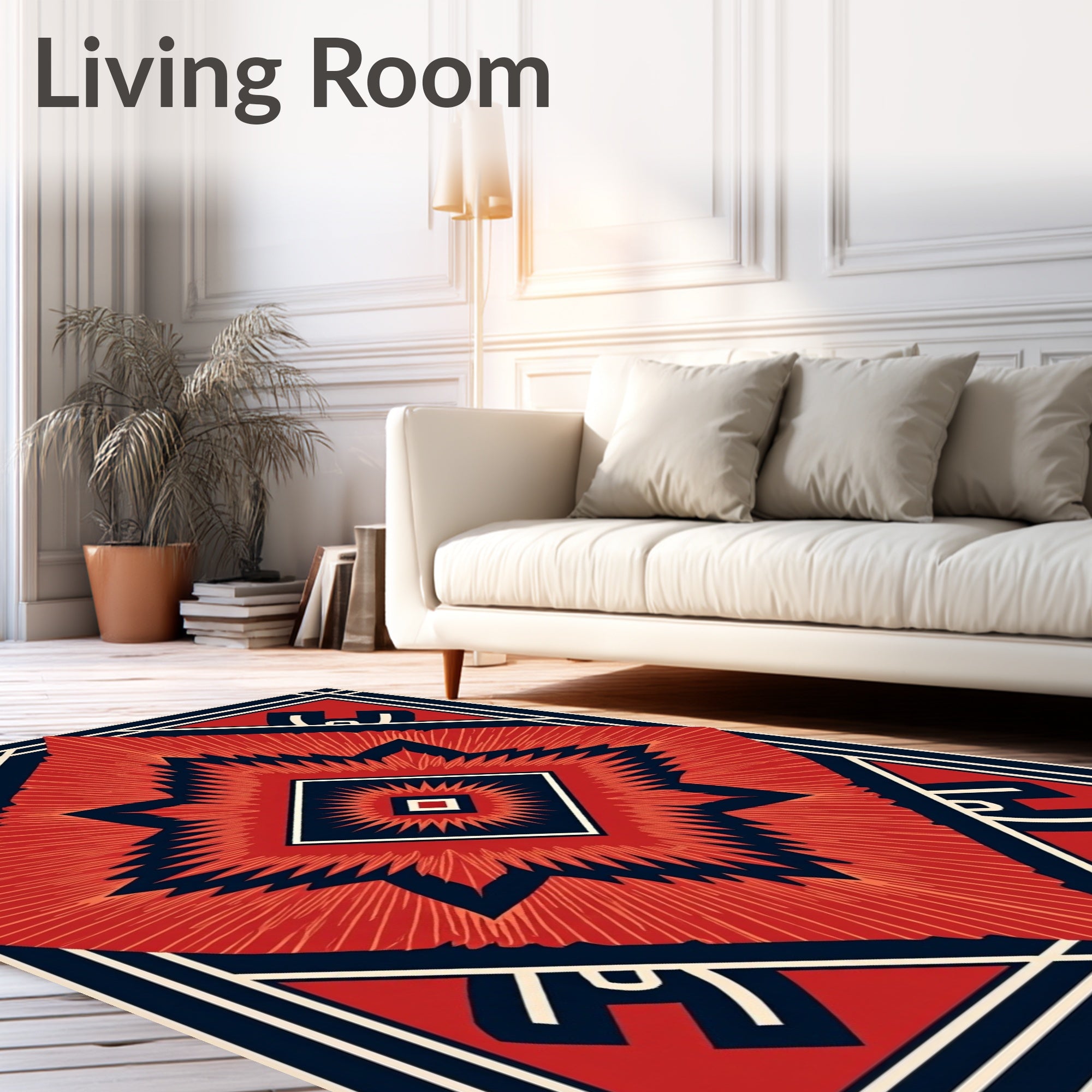 Bold Geometric Sunburst Design Rug