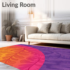 Whimsical Fern Pattern Gradient Rug