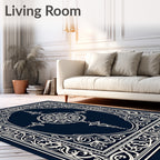 Ornate Floral Emblem Mandala Design Rug