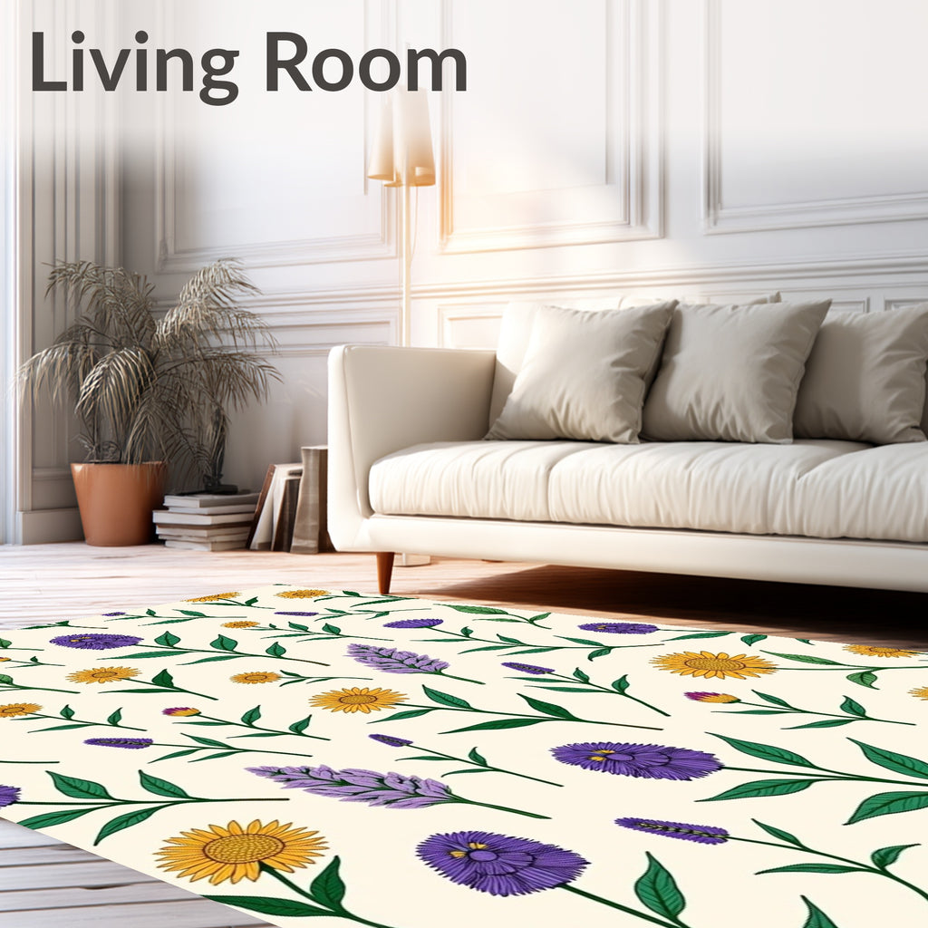 Whimsical Floral Patchwork Garden Design Rug