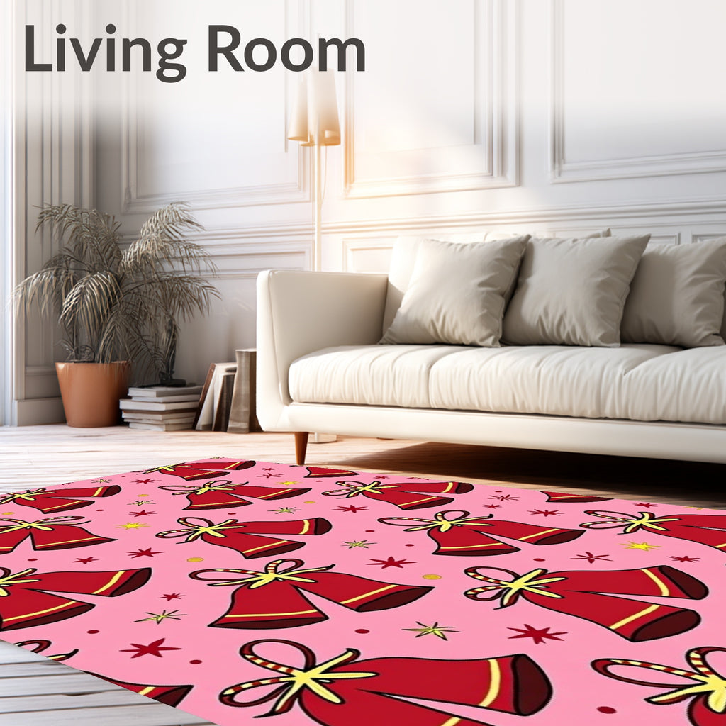 Red Bells Festive Pattern Rug
