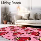Red Bells Festive Pattern Rug