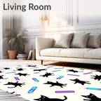 Playful Black Cats 2 Marker Pattern Rug