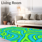 Vivid Abstract Swirls Pattern Rug