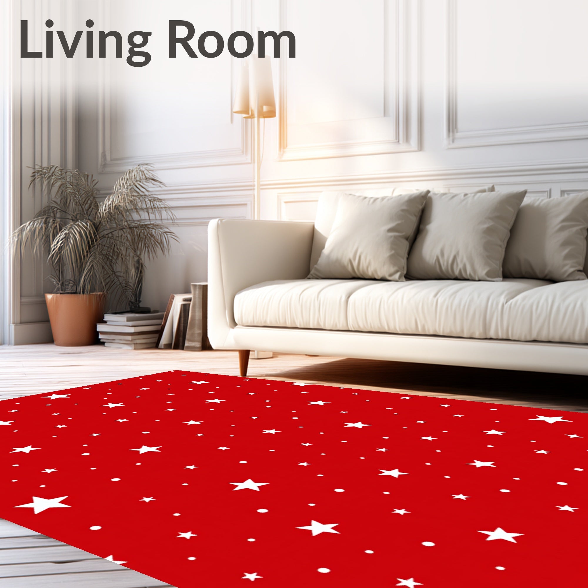 Red Star Pattern Rug