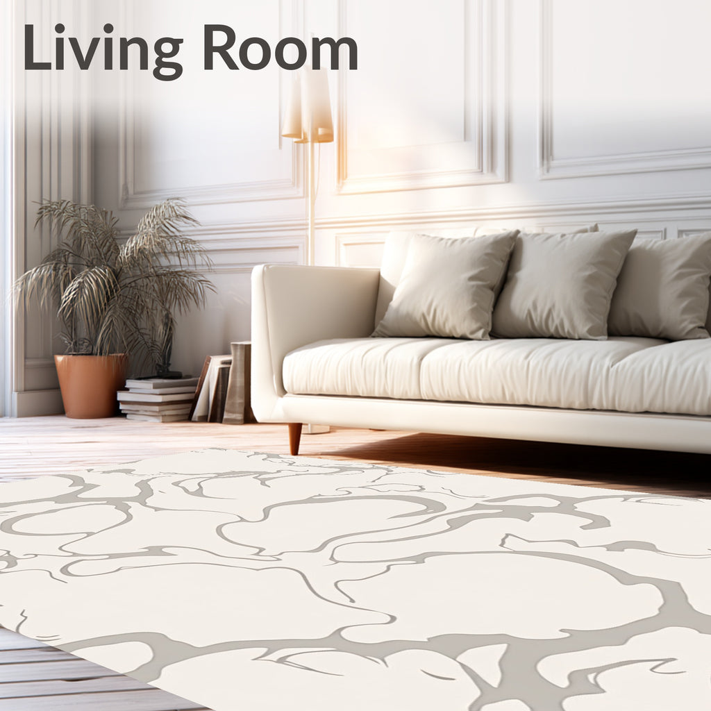 Abstract Swirls Contemporary Pattern Rug