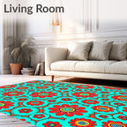 Retro Floral Abstract Pattern Rug