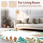 Earth Tones Leafy Botanical Design Rug