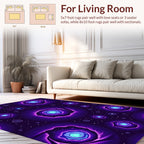 Cosmic Swirl Patterned Purple Rug