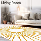Radiant Sunburst Geometric Design Rug