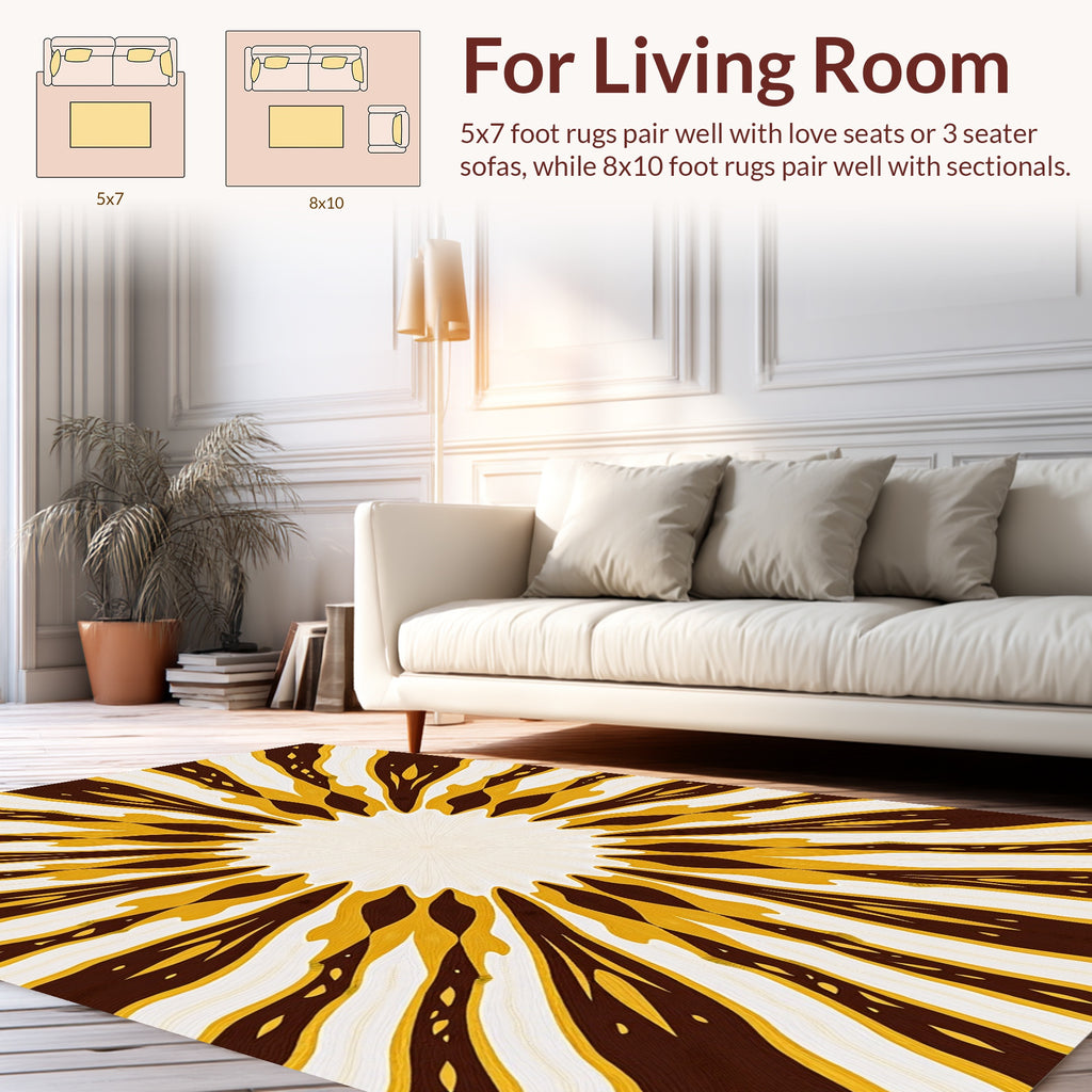 Radiating Sunlight Marigold Pattern Rug