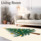 Green Pine Tree With Gold Stars Rug