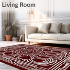 Ornate White Geometric Mandala Rug