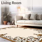 Ornate Floral Scrollwork Design Rug