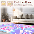 Sweet Pastel Rainbow Hearts Pattern Rug