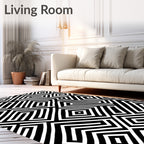 Abstract Geometric Maze Pattern Rug
