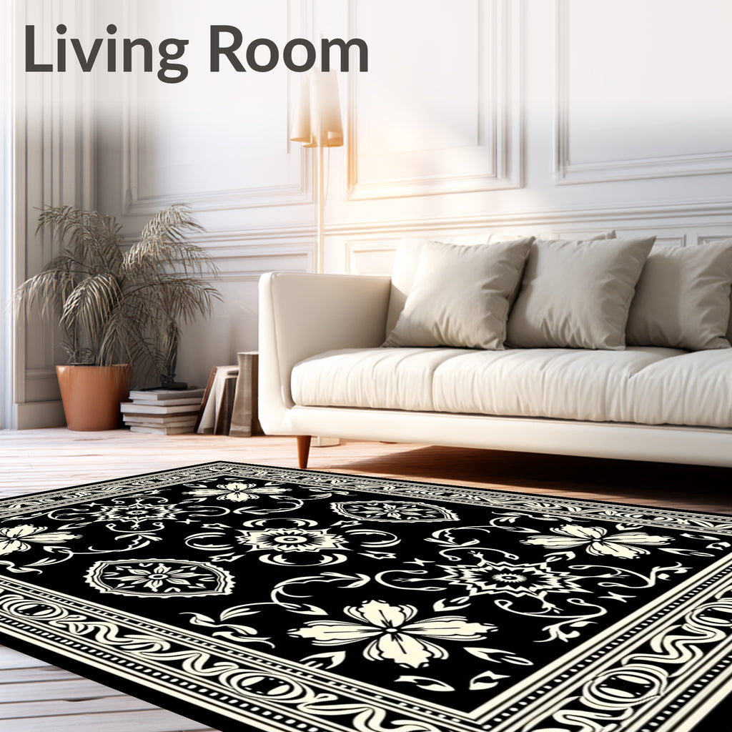 Classic Floral Medallion Contrast Design Rug