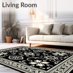 Classic Floral Medallion Contrast Design Rug
