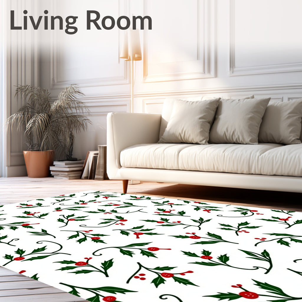 Folliage and Berry Sprigs Pattern Rug