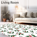 Folliage and Berry Sprigs Pattern Rug