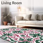 Classic Floral Swirls Pattern Design Rug
