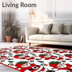 Jolly Santa Claus Christmas Trees Rug