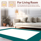 Deep Teal Abstract Swirl Pattern Rug