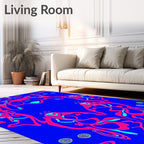 Vibrant Abstract Swirl Motif Rug