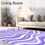 Lavender Wavy Stripe Pattern Rug