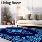 Intricate Floral Medallion Frame Design Rug