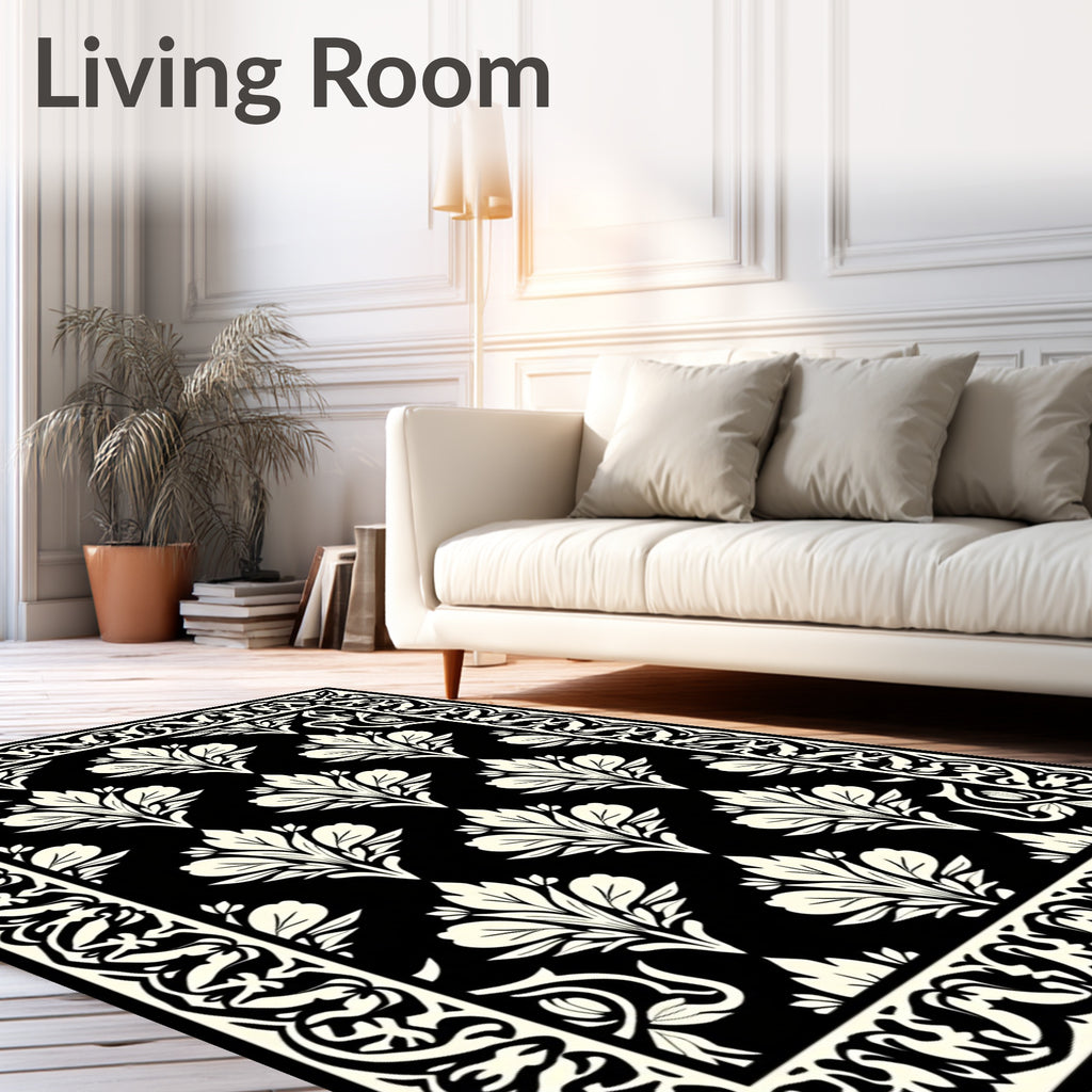 Classic Floral Damask Pattern Rug