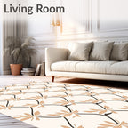 Tan Leaf Lattice Pattern Rug