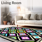 Bright Diamond Patterned Geometric Design Rug