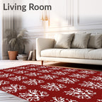 White Floral Medallion Patterned Rug