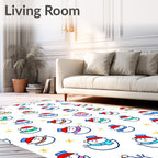 Playful Snowman Friends Colorful Scarf Scatter Rug
